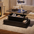 thumbnail image 4 of Noble House Lift Up Coffee Table,High-Gloss LED Lit Lifting Centre Table,Black, 4 of 10
