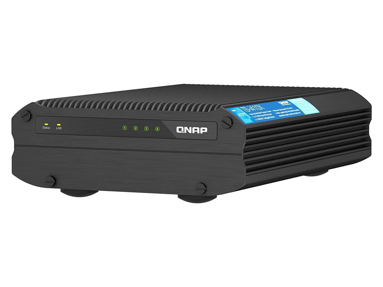QNAP TS-i410X-8G-US 4 Bay High-Speed fanless Industrial NAS with dual-10GBe, Intel Atom CPU, 8GB DDR4 Memory and 2.5GbE (2.5G/1G/100M) Network Connectivity (Diskless)