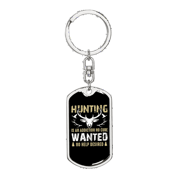 No Help Desired Hunter'S Keychain Stainless Steel or 18k Gold Dog Tag Keyring