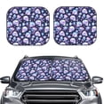 thumbnail image 2 of Cauagu Skull crystal flower Cauagu {designName} Print Foldable Car Windshield Sun Shade | Front Windshield Shade for Sun | Fits Small Sedans, Mini SUVs, Hatchbacks-Medium, 2 of 6