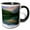 Black/White, variant on 3drose, Swift Current Lake Montana Glacier National Park, 11oz Two-tone Black Mug