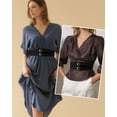 thumbnail image 3 of AWAYTR Women's Wide Elastic Leather Belt - Double-breasted Elastic Waistband - Vintage Stretchy Belts for Dresses Shirts, 3 of 11