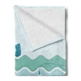 thumbnail image 2 of Fishing Soft Flannel Fleece Blanket, Fish Tail and Starfish Swimming in Flat Waves Submarine Comical Illustration Nature, Cozy Plush for Indoor and Outdoor Use, 50" x 60", Pale Blue, by Ambesonne, 2 of 5