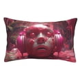 thumbnail image 1 of Fotbe Surreal Pink Headphones Funda de Almohada Decorativa Estilo Occidental, Lujo en Algodón, Fundas para Almohadas King, Cojín Estampado para Decoración del Hogar-14"x20", 1 of 6