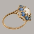 thumbnail image 4 of LBG British Made 18k Rose Gold Natural Opal & Sapphire Womens Anniversary Ring - 33 size options - Size 8.5, 4 of 6