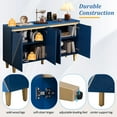 thumbnail image 5 of 60" Sideboard Buffet Cabinet with Storage, Vintage Coffee Bar Cabinet with 4 Doors & Adjustable Shelves for Living Room, Navy, 5 of 8