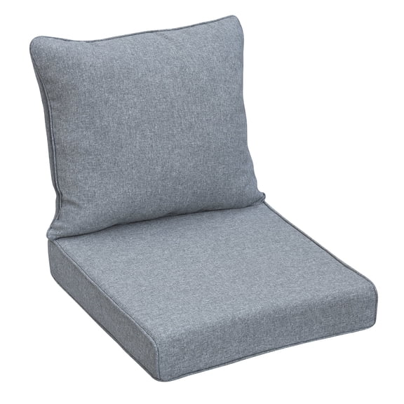 UMI Patio Outdoor Deep Seat Cushion Set, 24 x 22 x 4.3 in Seat and Back Replacement Cushions for Patio Furniture, Water-Resistant Fabric,grey