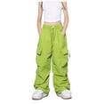 thumbnail image 2 of Cargo Pants for Girls Casual Elastic Waist Pants Baggy Cargo Pants Wide Leg Girls Pants Tween Girls Trendy Clothes 15-16 Years, 2 of 3