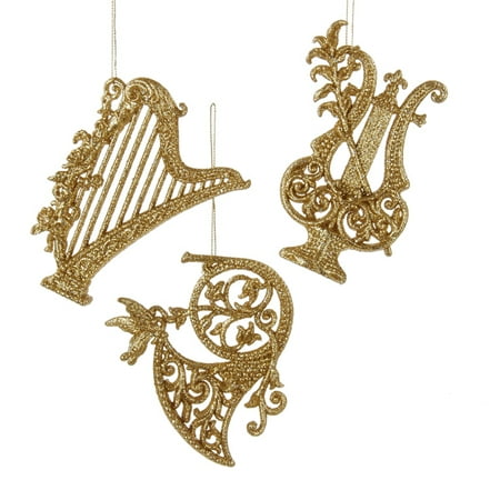 club pack of 24 gold glitter musical instrument christmas club pack of 24 gold glitter musical instrument christmas
