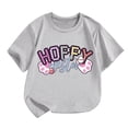 thumbnail image 2 of Baby Girl Clothes Girls Spring Summer Casual Short Sleeved T Shirt Easter Letter Printed Round Neck Comfortable Children's Top For Girl And Boy Toddler Casual Tshirt Summer Tops, 2 of 7