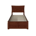 thumbnail image 2 of Metro Twin XL Platform Bed with Flat Panel Foot Board and 2 Urban Bed Drawers in Walnut, 2 of 7