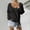 A633 Black, variant on Womens Hollow Out Pointelle Knit Shirts Deep V Neck Long Sleeve Pullover Tops Tie Front Drawstring Hem Casual Boho Lightweight Sweaters Blouses Tunics
