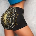 thumbnail image 4 of Fotbe Gold Spider On The Web Shorts Sin Costuras – Shorts Deportivos de Cintura Alta para Mujer, Elásticos para Gimnasio, Yoga, Running o Ciclismo-Large, 4 of 8