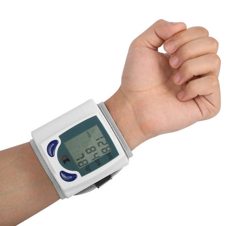 Wrist Blood Pressure Cuff Wrist Monitor Automatic Di gital Sphygmomanometer - BP Machine Measures Pulse, Diastolic and Systolic High Accurate Meter Best Reading High Normal and (Best Bp Monitor Device)