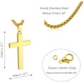 thumbnail image 6 of APSVO Gold Cross Necklaces for Men Boys Stainless Steel Cross Pendant Chain Catholic Religious Christian Birthday Valentines Day Jewelry Gifts Teen Him Boyfriend Son Dad Adults Male Kids Age Ideas, 6 of 7