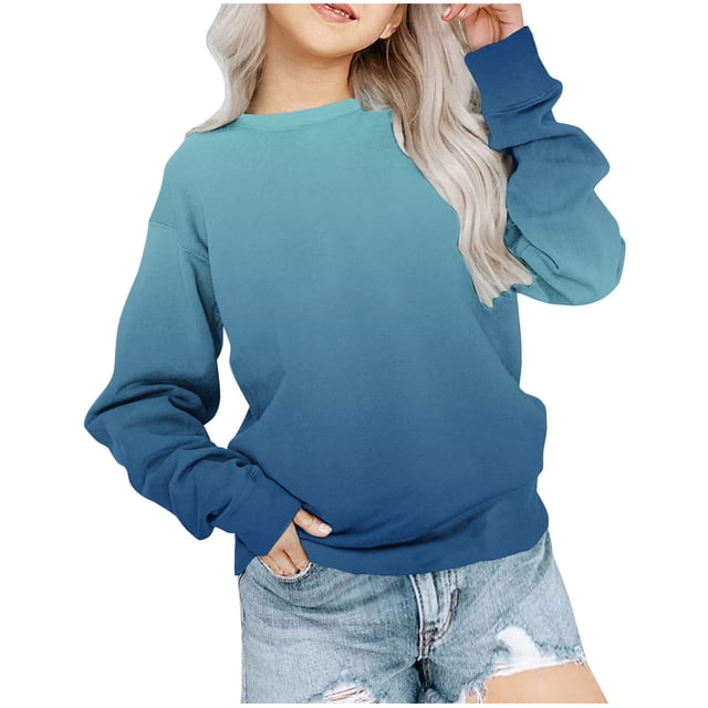 Besolor Oversized Sweatshirt for Girls Fall Casual Round Neck Long Sleeve Tops Fashion Color Block Outfits