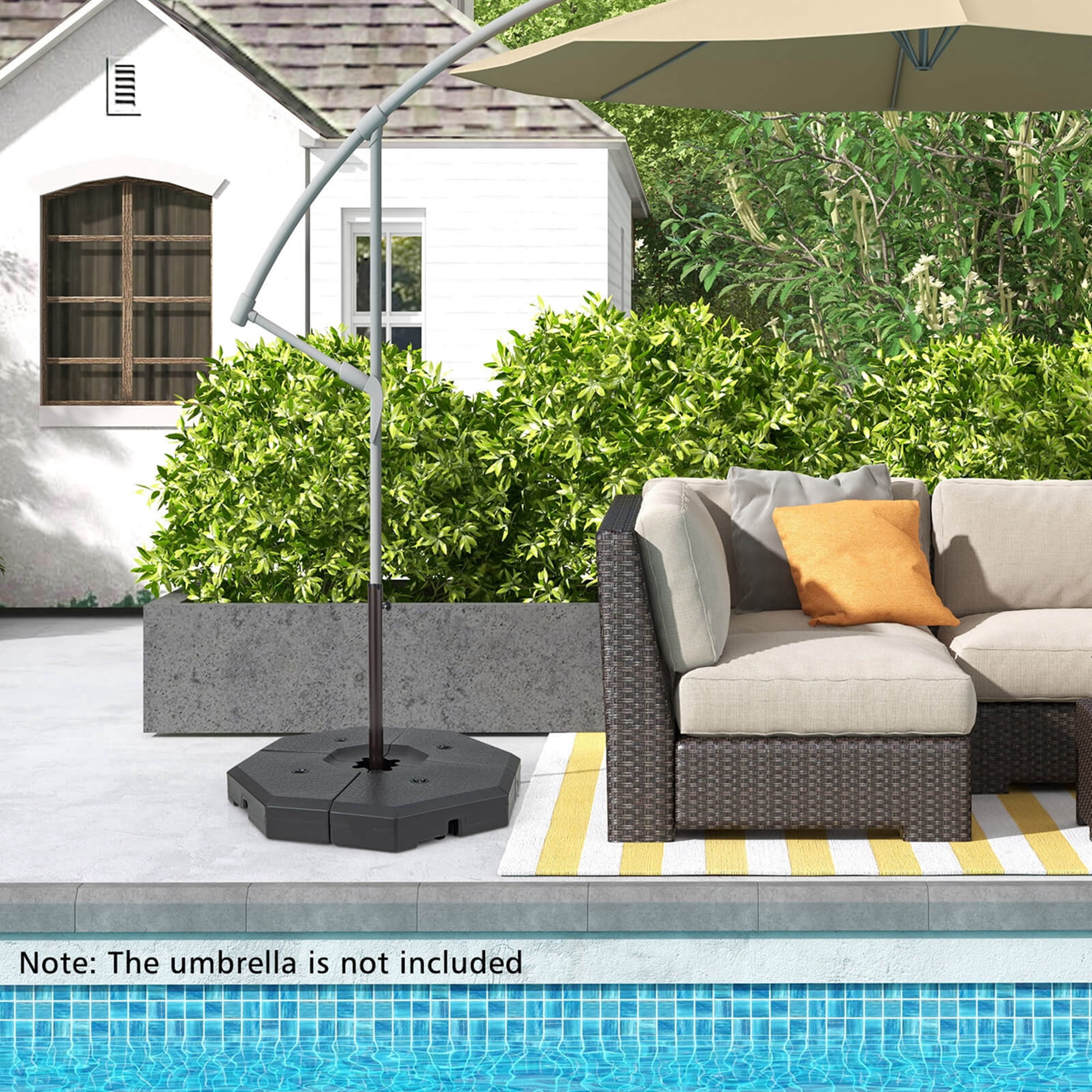 Costway Outdoor 4PCS Patio Cantilever Offset Umbrella Weights Base Plate  Set - Walmart.com
