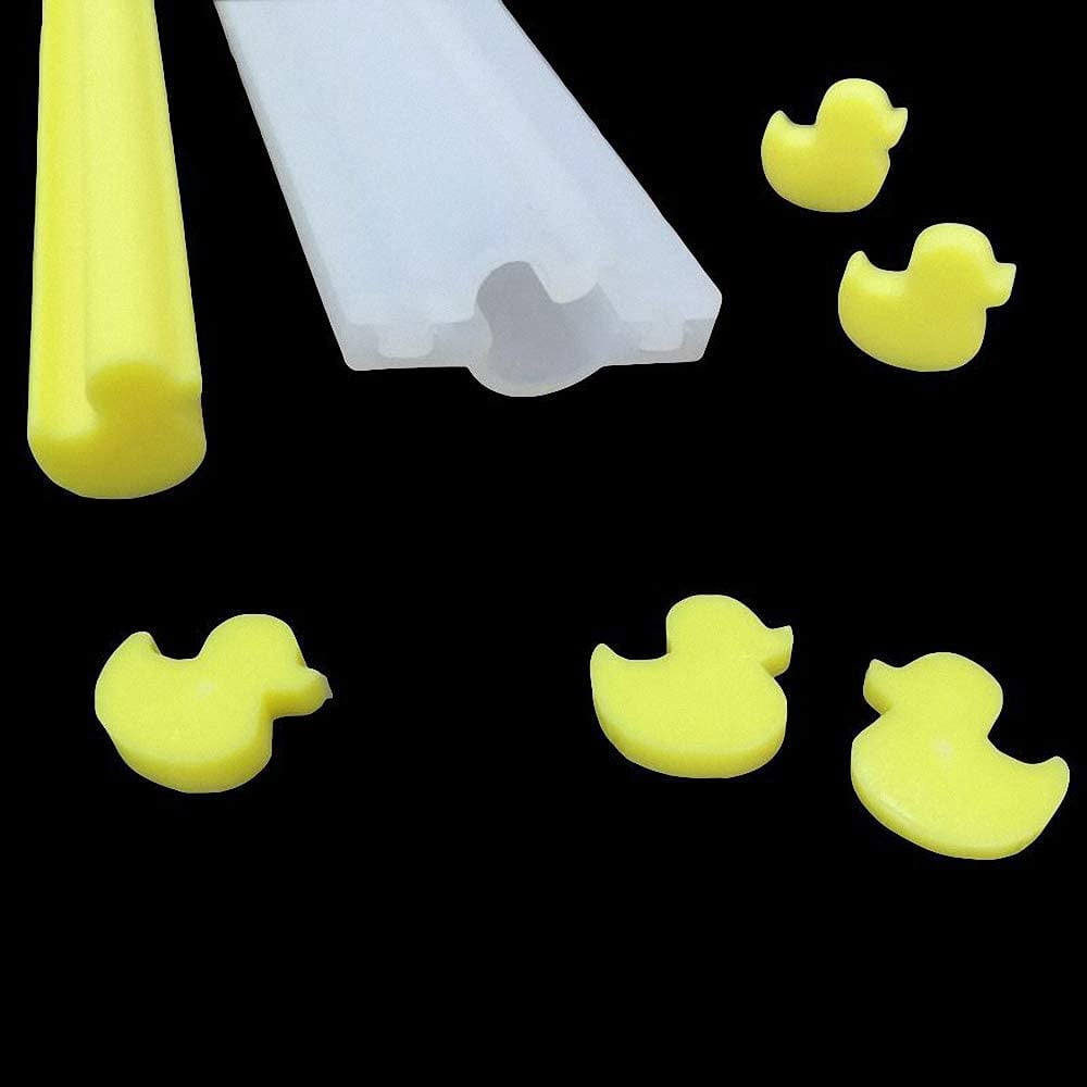 ABPETE Little Rubber Duck Shaped Long Tube Silicone Mold Duckling Column Chocolate Candy Mold Handmade Candle Mold Embed Soap Making Supplies