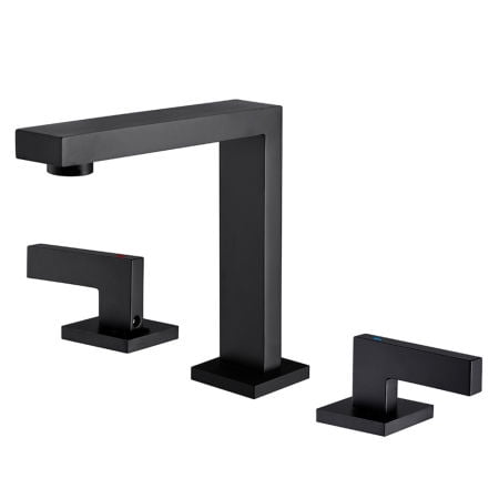 

Deck Mounted Widespread 2 Handle 3 Hole Bathroom Faucet RBF65011MB