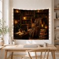 thumbnail image 5 of Leather Armchair Inside a Candlelit Library, Cozy Vintage for Readers, Literary Home Decor, Graduation Gift, Tapestry Wall Hanging for Study Room and Reading Nook, 5 of 7