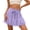 Purple, variant on BUWTTER Skirts for Women High Waist Belted Pleated with Built In Shorts Flowy Mini Summer Casual Beige Skirt L