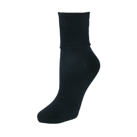 Jefferies Socks - Womens Plus Size Cotton Turn Cuff Sock, White ...