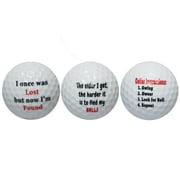 GBM Golf Golf Humor Golf Balls, 12 Pack, Solid Core, 352 Dimple Pattern, Made in USA