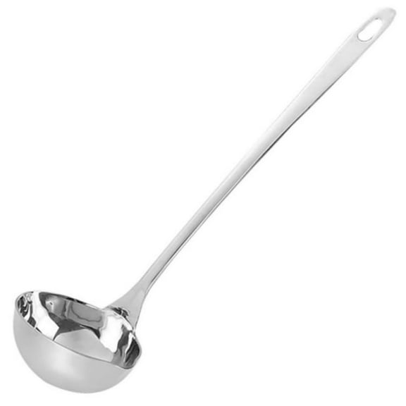 Kitchen Soup Ladle, Dingrich Stainless Steel Canning Ladle Oil Soup Spoon with 2 Pour Spouts, Gravy Ladles for Kitchen Serving Cooking Canning, 10.63 inch