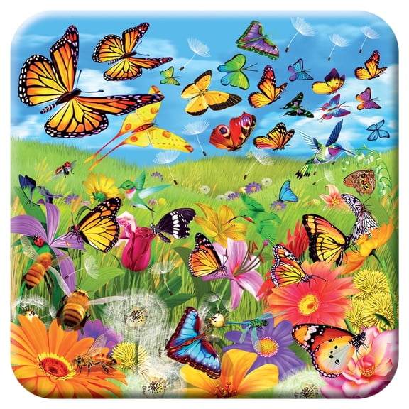 3D LiveLife Cork Coaster - Butter Flutter by Deluxebase Lenticular 3D Butterfly Non-Slip Coaster