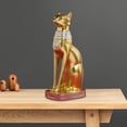thumbnail image 1 of egipcio Bastet Cat Estatua Estatuilla Acabado en oro Adorno Escultura Gato Faraón para hombre Estante Decoración Decoración para 20x13x38cm Baoblaze Estatua del gato Bastet, 1 of 8