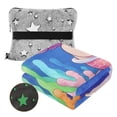 thumbnail image 2 of Travel Blanket and Pillow, 65x55in Glow in Dark Camping Bed Throws with Storage Bag for Travel Office Sofa, Little-mermaid, 2 of 8