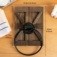 thumbnail image 1 of Miangastore Rustic Hand Towel Ring Vintage Iron Wall Mounted Towel Holder Hanger Storage Rack with Wood Wall Backing for Bathroom Toilet or Kitchen Brown, 1 of 8