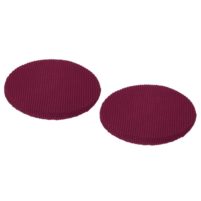 Uxcell 2 Pack Fundas Redondas para Taburetes de Bar Diámetro 11"-14" Cojines Antideslizantes para Sillas Fundas para Taburetes Rojas