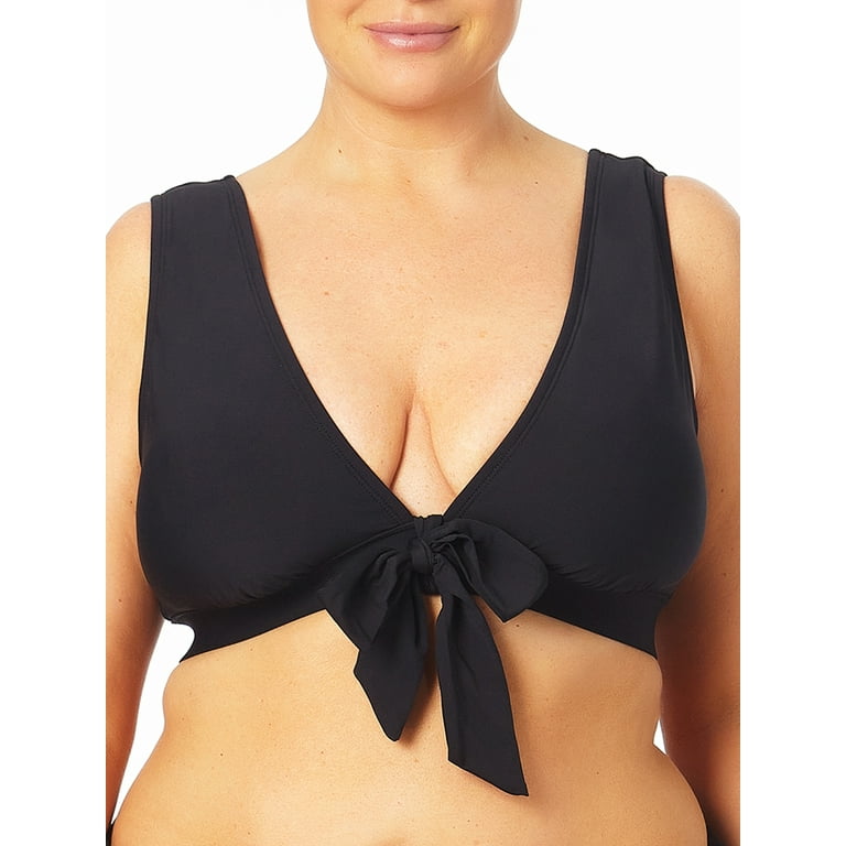 Tie front bikini top plus size hot sale