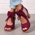 thumbnail image 5 of High Heel Sandals Womens Chunky High Heel Sandals Ankle Strap Open Toe Dress Shoes Cut Out Mesh Bows Strappy Sandals High Block Heels Peep Toe Summer Ankle Boots Fish Mouth Fashion Breathable Dressy, 5 of 6