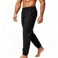 thumbnail image 4 of ctdiral Mens Stretchy Joggers Lightweight Running Sweatpants Elastic Waist Tapered Pants with Pockets Black XL, 4 of 5