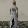 thumbnail image 4 of Fridja Womens Cotton Linen Pinafore Square Cross Apron Garden Work Pinafore Dress, 4 of 9