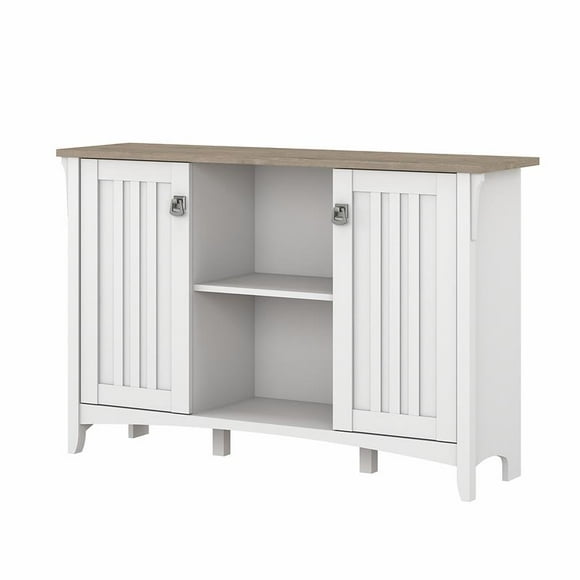Salinas Accent Storage Cabinet with Doors in White/Shiplap - Engineered Wood