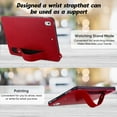 thumbnail image 7 of Slim Case for Apple iPad 6th 5th Generation/ iPad Air 1 2, PU Leather Lightweight Hand Strap Stand Feature Drop Protection Back Cover for iPad 9.7" 2018/2017/ iPad Air 1st 2nd Gen, Red, 7 of 7