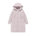 thumbnail image 4 of Aoiroe Womens Long Coat Womens Fall Jackets Womens Cotton Coats For Women Down Jacket Womens Long Puffer Coat Oversized Casual Loose Solid Lined Rain Jacket Women Waterproof Pink XL, 4 of 4