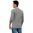 thumbnail image 4 of JWD Mens Henley Long Sleeve T-Shirt Cotton Casual Shirt US Small Gray, 4 of 4