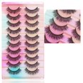 thumbnail image 1 of 10 Paires de Faux Cils Réutilisables Confortables Légers pour Maquillage Quotidien Fête Voyage, 1 of 7