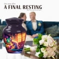 thumbnail image 4 of JAGASY Rabbit Urn for Mother Ashes, Purple Small Urns for Human Ashes Keepsake, White Rabbit & Easter Eggs Decorative Urns for Father, Handmade Memorial Urn for Mom & Dad, (3 Inch), 4 of 7