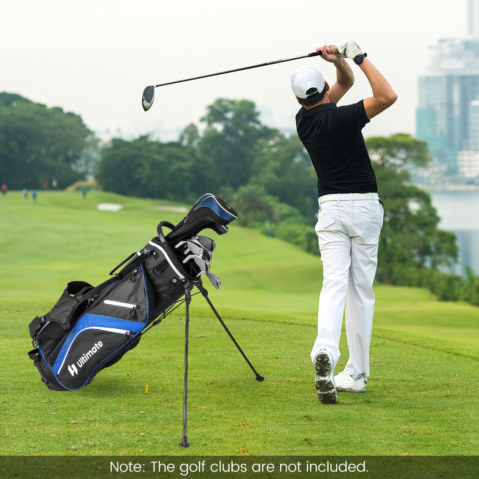 Topbuy 14-Way Top Divider Golf Bag with Stand Lightweight Golf Stand Bag with Dual Shoulder Straps Blue