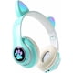 thumbnail image 1 of LED con Luz Audifonos Inalámbricos Pata de Gato Auriculares Plegables sobre la Oreja con Micrófono,Verde, 1 of 16
