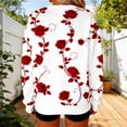 thumbnail image 7 of Mifsaly Floral Print Sweatshirt Women Crewneck Long Sleeve Oversized Sweatshirt Rose Graphic Soft Comfortable Casual Streetwear Pullover L, 7 of 7