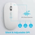 thumbnail image 4 of Bluetooth Wireless Mouse for MacBook, iPad, Laptop, Tri-Mode Rechargeable Silent Slim Computer Mouse for 3 Devices with USB & USB-C，White, 4 of 7