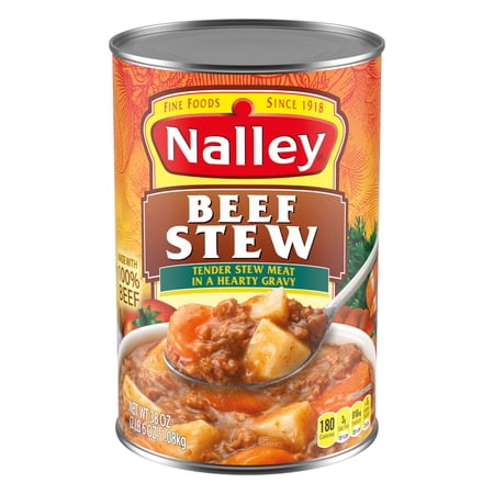 Nalley Chunky Beef Stew With Vegetables in a Hearty Gravy, 9g Protein Per Serving, 38 oz. Can
