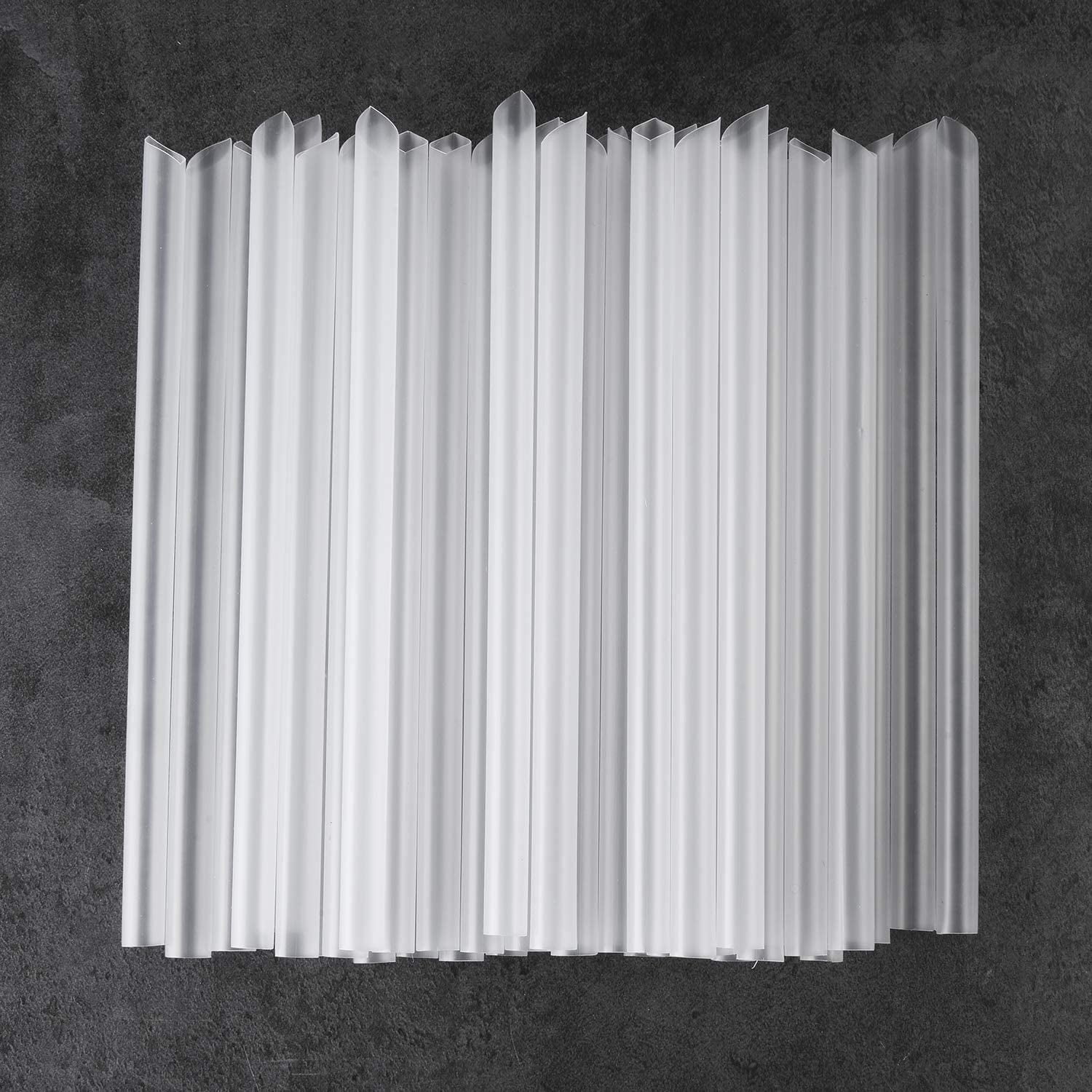 100 PCS Clear Plastic Boba Straws, 0.43' Wide X 9.45' Long Disposable Smoothie Straws Degradable Straws for Bubble Tea, Shakes, Popping Pearls