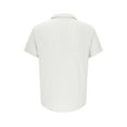 thumbnail image 5 of GuangCheng Mens Textured Short Sleeve Button Down Shirts,Regular Fit,Soft,Breathable,Lightweight,Comfortable,Casual Tees,White,Size 3XL, 5 of 6
